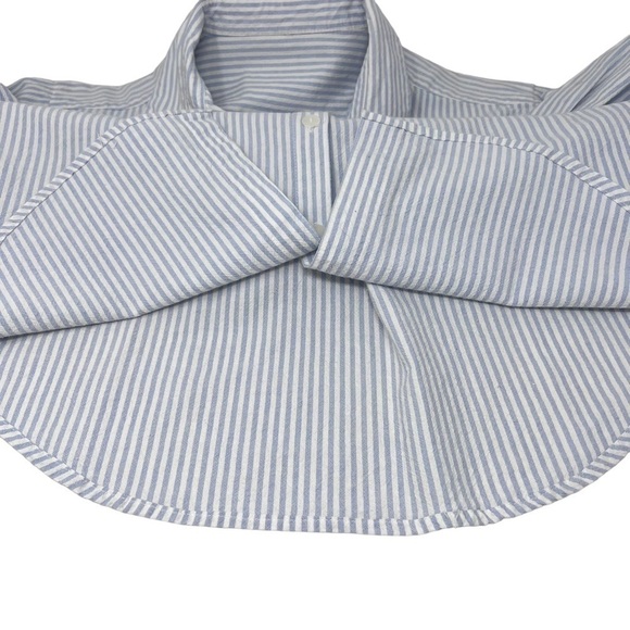 Floral Patchwork Pearl Embellished Cotton Long Sleeve Blouse Size 1X Striped - Picture 12 of 13